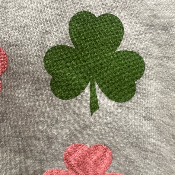 Gray Sweatshirt with Pink and Green Clovers. - Picture 6 of 11